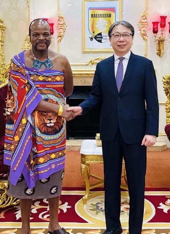 不愧是非洲唯一一个还承认台湾的“独苗”！

身上裹着床单，脚上踩着凉拖，一身“王