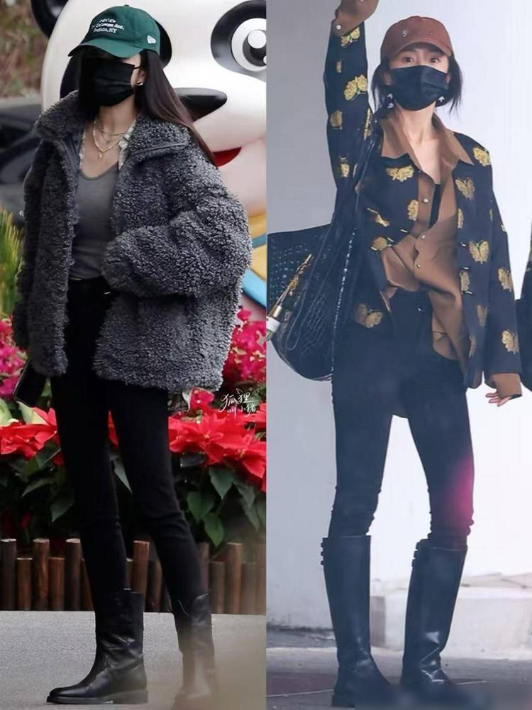 看杨幂穿长靴，我悟了：搭短裙、修身裤更显腿长，既保暖又洋气！

❄️冬天真的不用