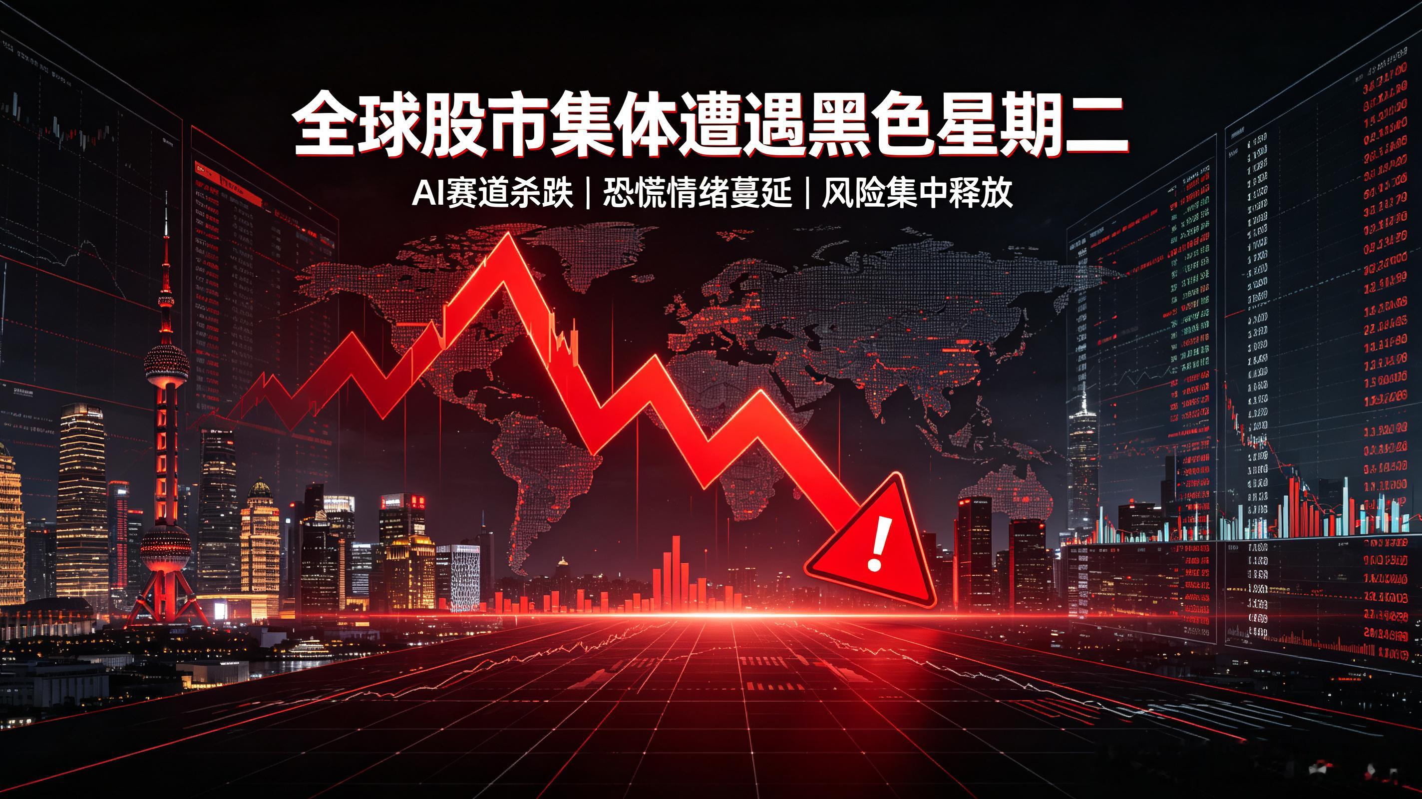 全球股市集体遭遇黑色星期二从亚洲到欧美，资本市场迎来剧烈震荡，科技板块成为重灾区