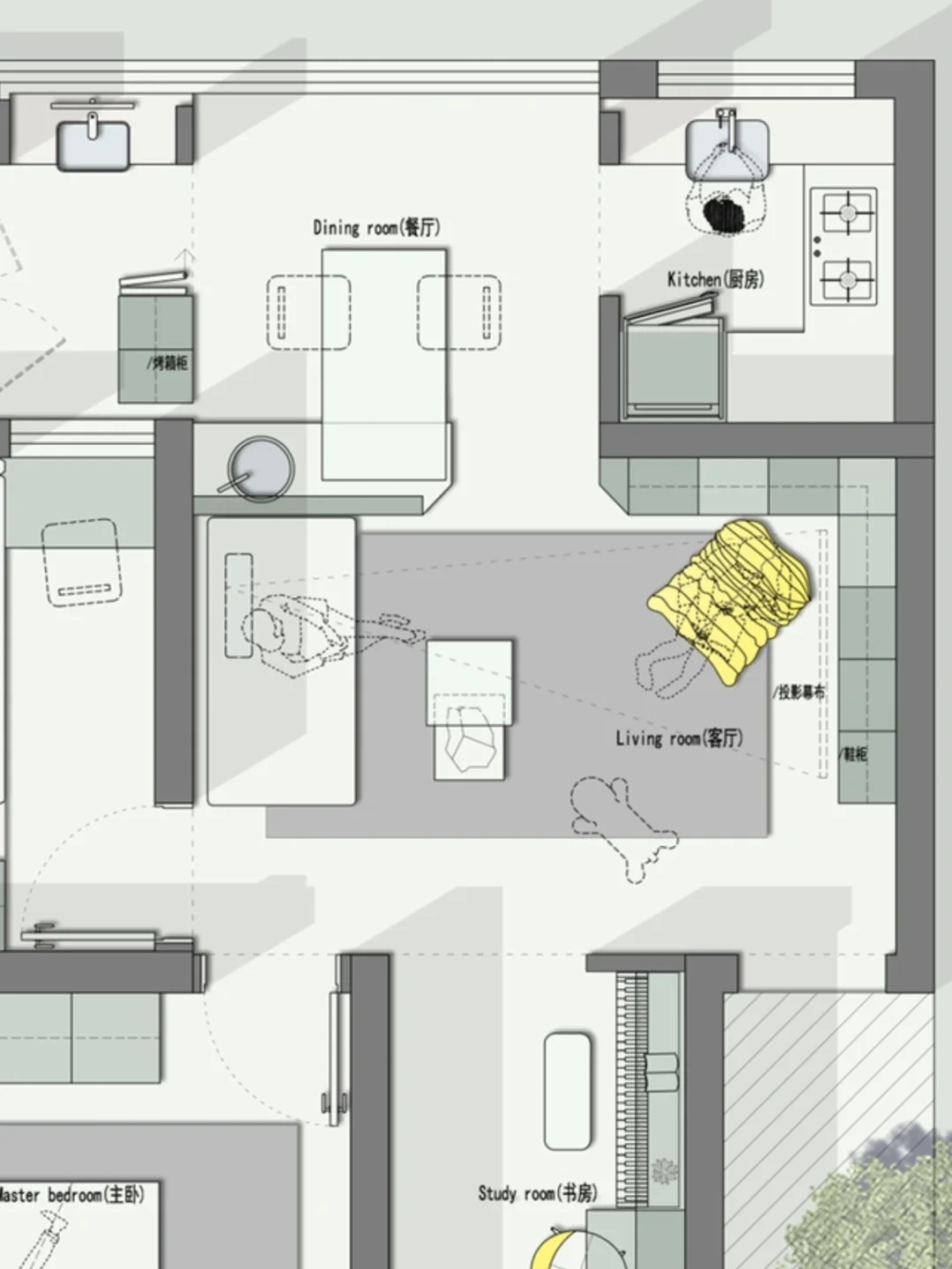 户型优化｜老小区小三房旧房改造｜两版方案