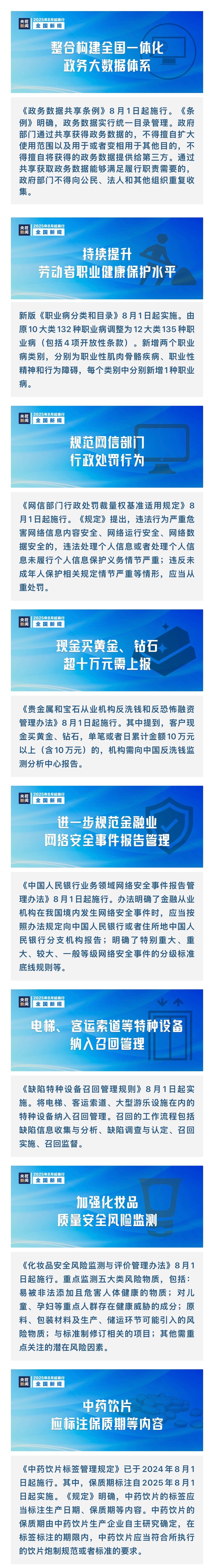 【[话筒]转发周知！#8月一批新规将施行#】#8月这些新规将影响你我# 规范网信