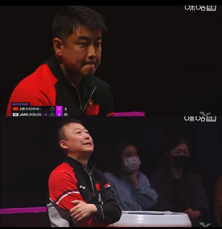 多哈赛场的这组镜头，写满了国乒主帅的不易。
 
王皓抿紧的嘴唇，马琳紧锁的眉头，