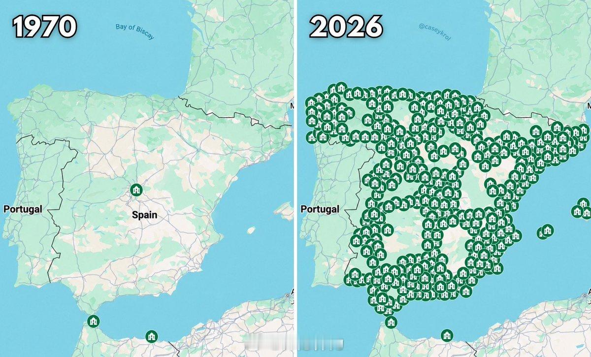 西班牙1970年：约3座清真寺2026年：约2000座清真寺 
