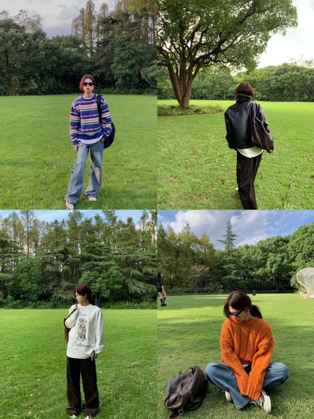 存一些公园草地拍照姿势～