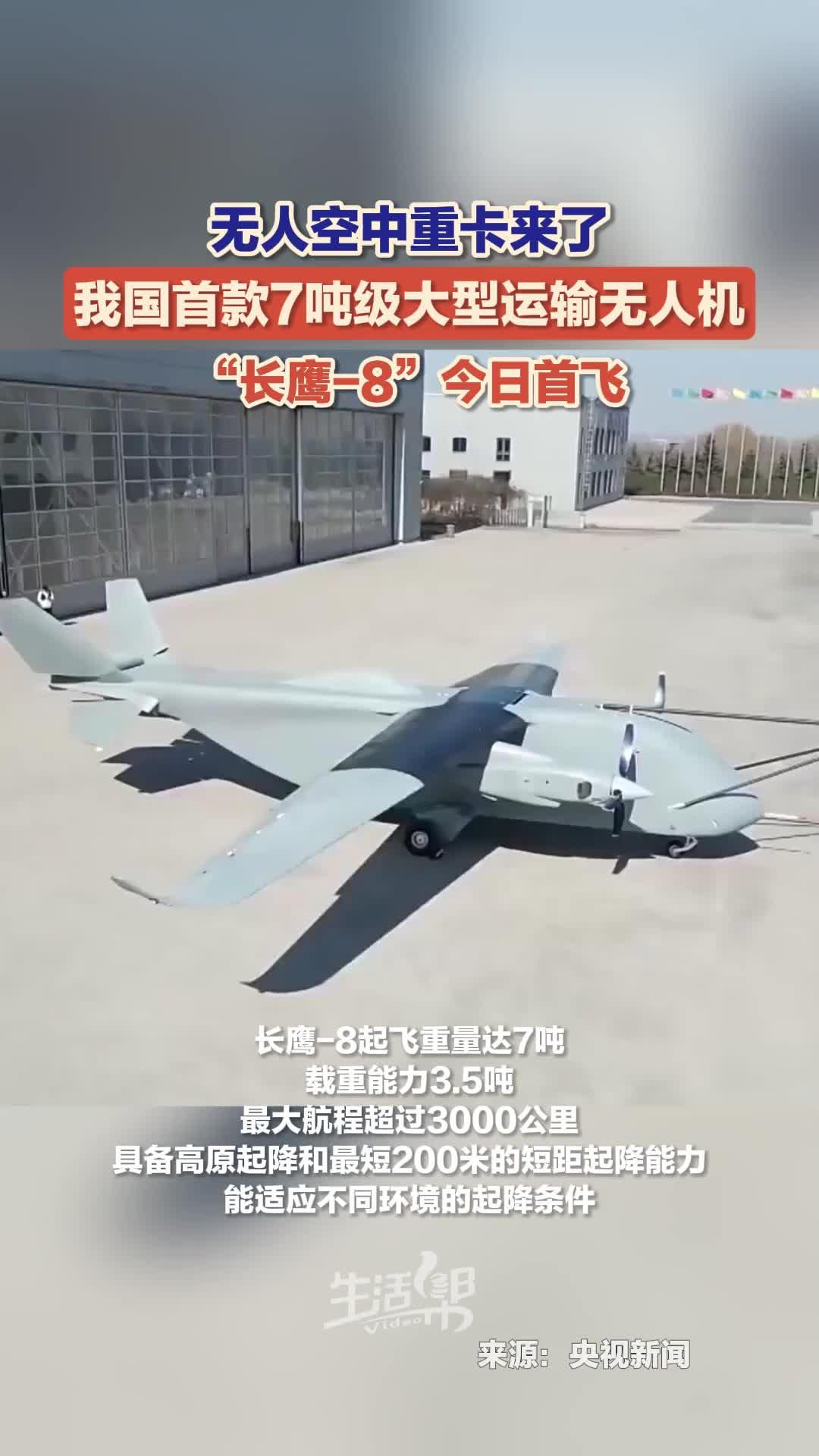🛸 中国造出全球最大“无人空中重卡”！长鹰-8首飞震撼世界🔥
今天，中国航天