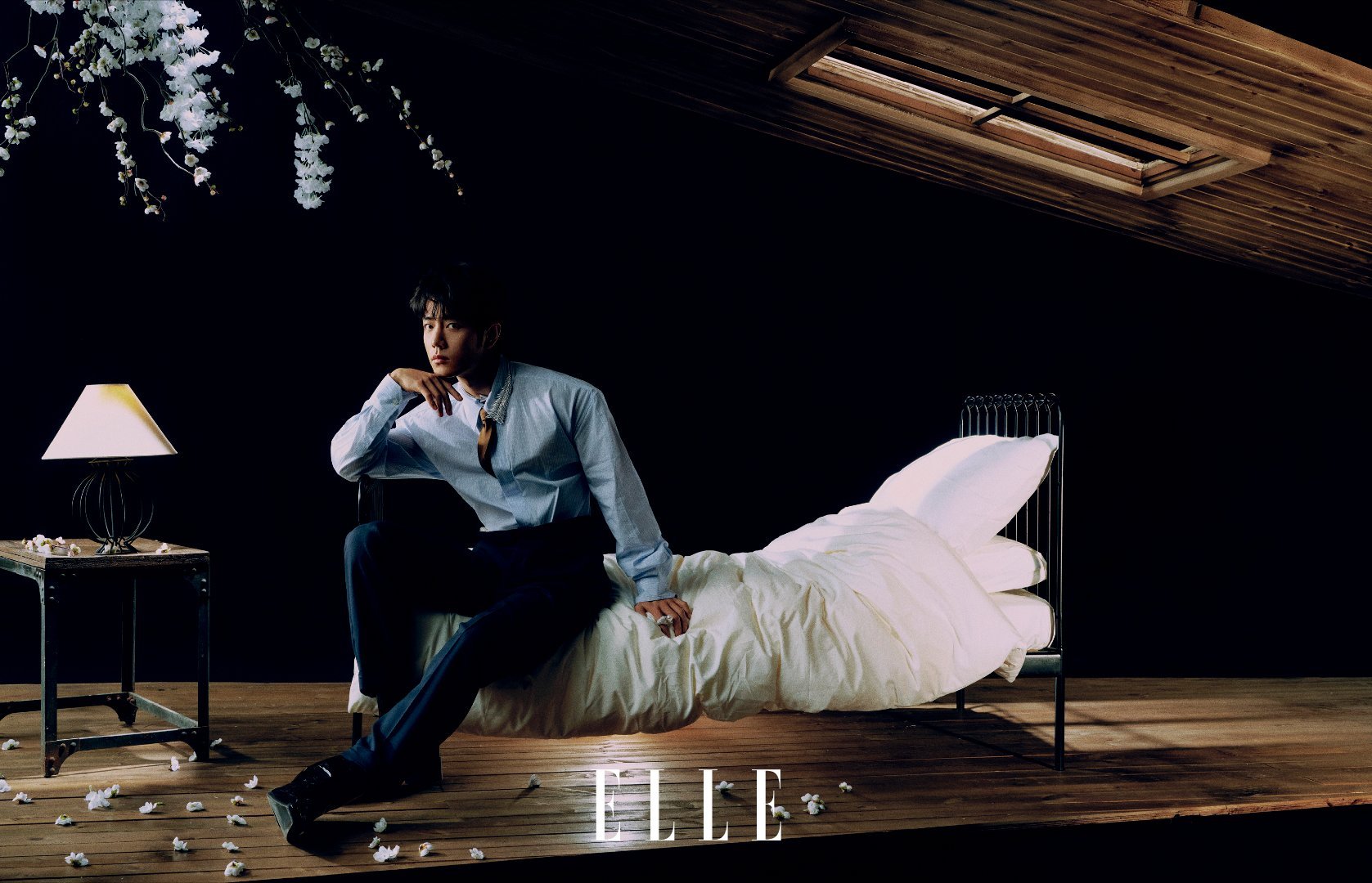 肖战ELLE开年刊肖战ELLE1月OG封面肖战春夏秋冬四季大片肖战以“夏凉、秋寂