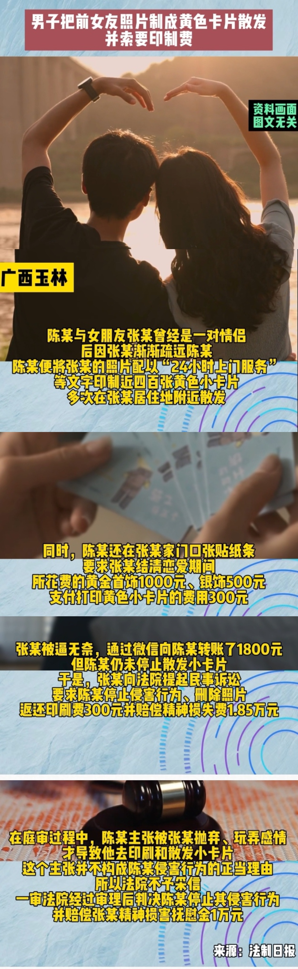 【】在现实中，类似案件屡见不鲜：情侣分手后，一方以私密照片、视频等为威胁，不断索