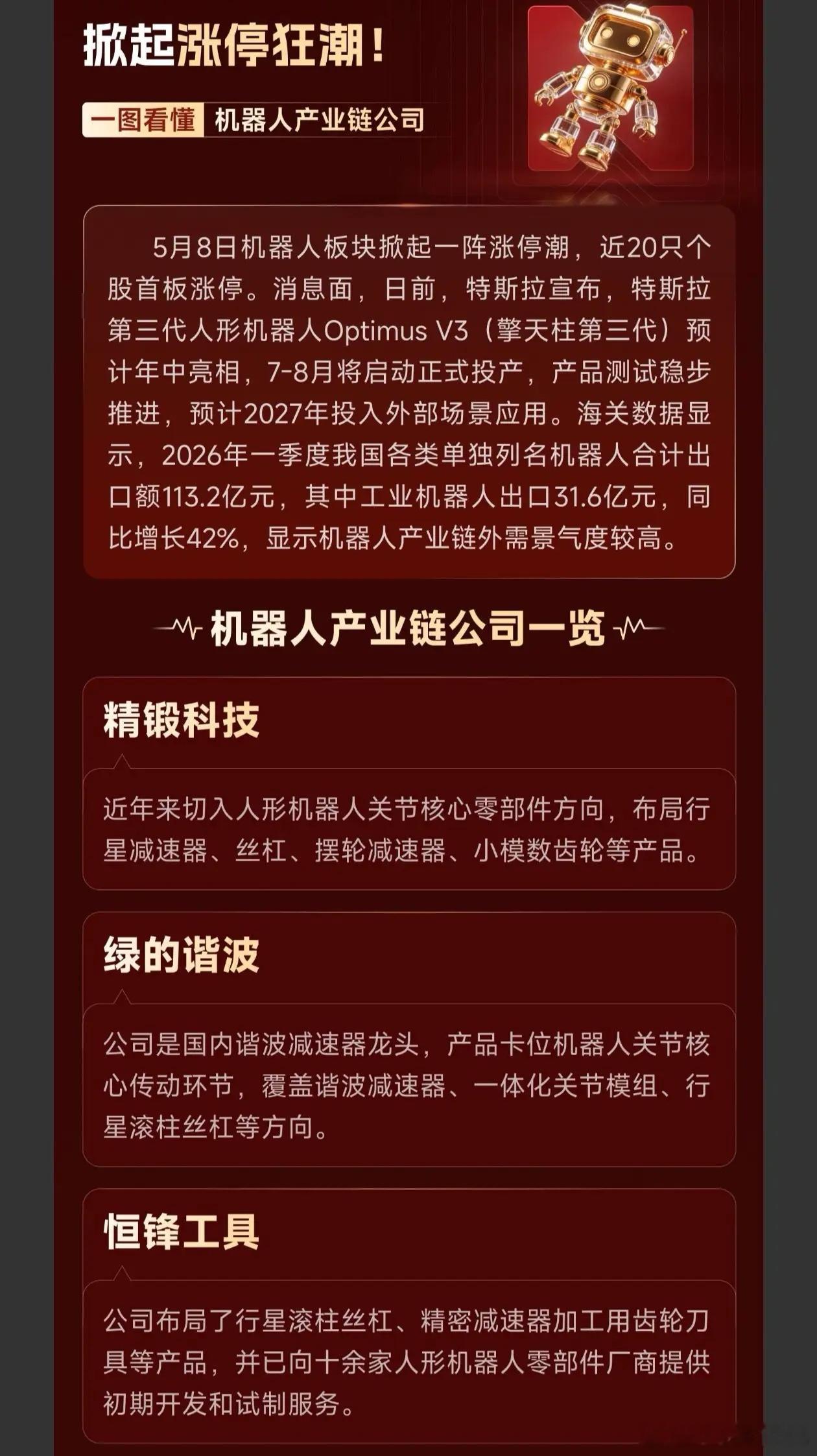掀起涨停狂潮！一图看懂《机器人产业链公司》 