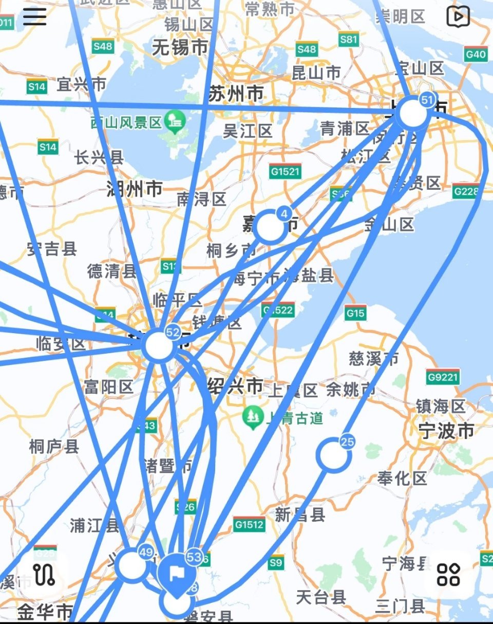 棣棣半年的行程图，几乎无休 