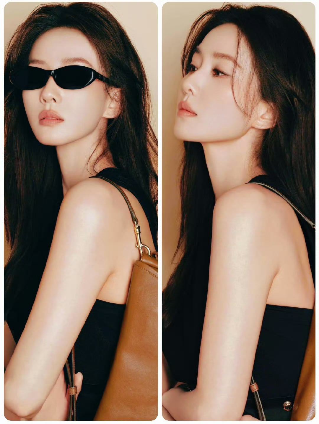 刘诗诗干练小黑裙   刘诗诗一袭简约小黑裙亮相活动，利落的剪裁勾勒出流畅线条，裙
