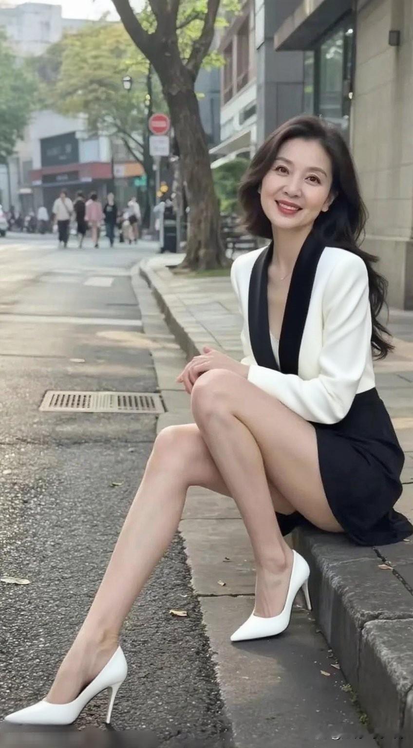 在都市街头，总能捕捉到一些令人眼前一亮的画面。就像我上次看到的一位美女，她身着黑