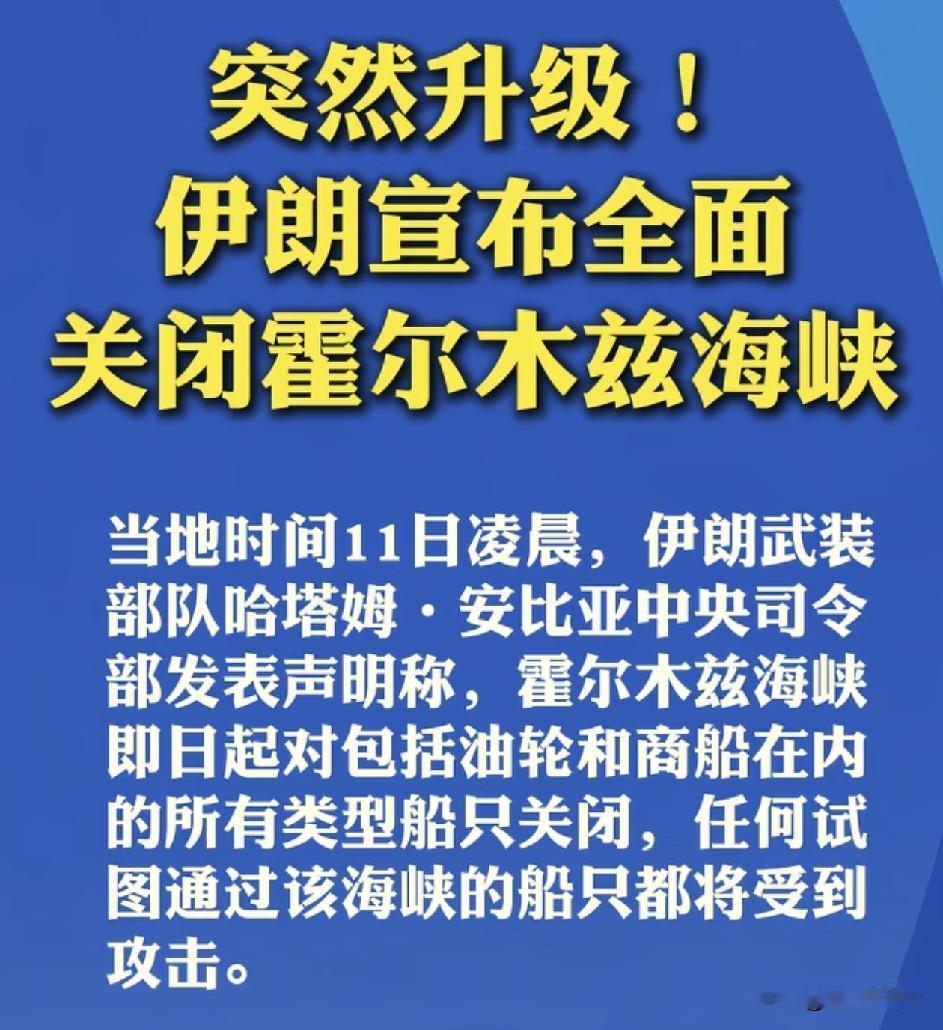 美伊又打起来了，然后霍尔木兹海峡紧接着就关闭了。如今的我都有些严重怀疑他们俩个是