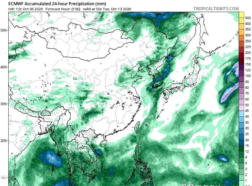 山东这波雨要不要来真的？
EC最新12Z把山东降水直接调强了，还安排了两轮。
