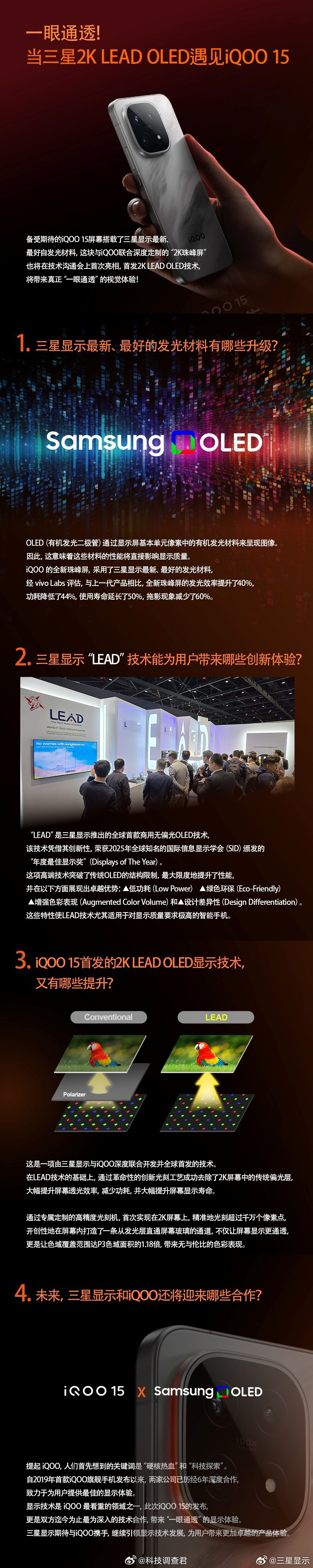 iQOO15 的这个2K三星珠峰屏不简单～ ​​​