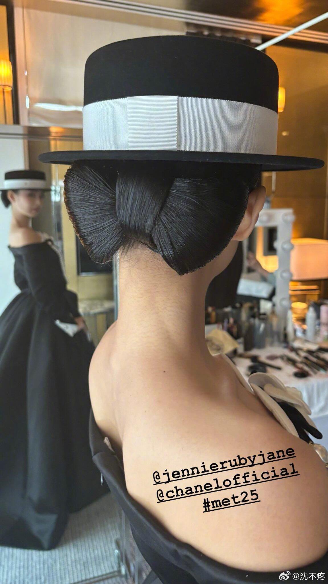 Jennie人间香奈儿Jennie发型师分享MetGala 发型细节照，本来以为