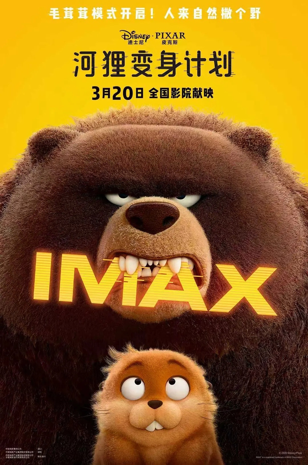 影讯 影片河狸变身计划 全片画面比例为1.85:1，无特殊画幅及12声道版本发行