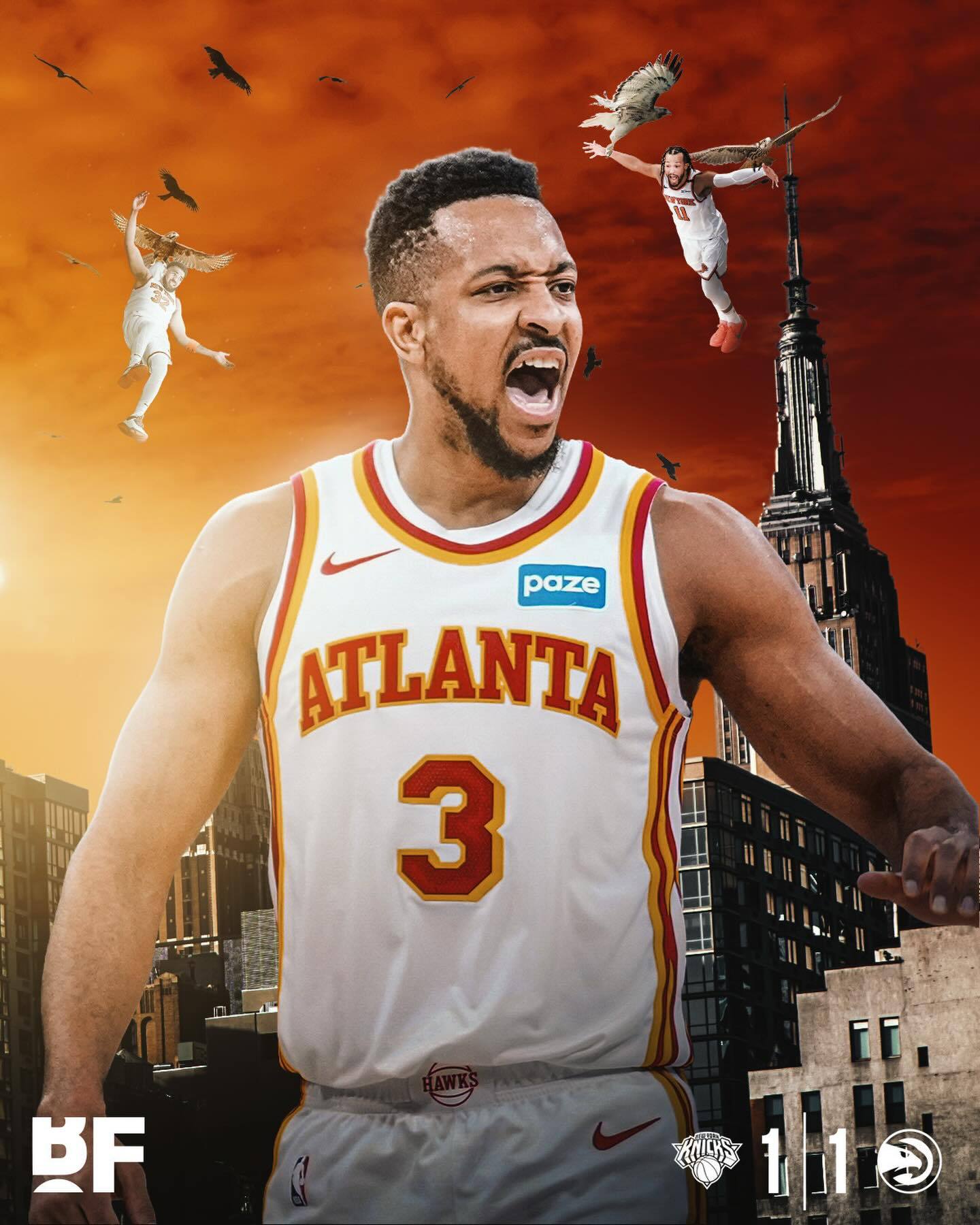 1-1平！！首轮G2！老鹰客场107-106战胜尼克斯！！这场有点精彩啊，老鹰几