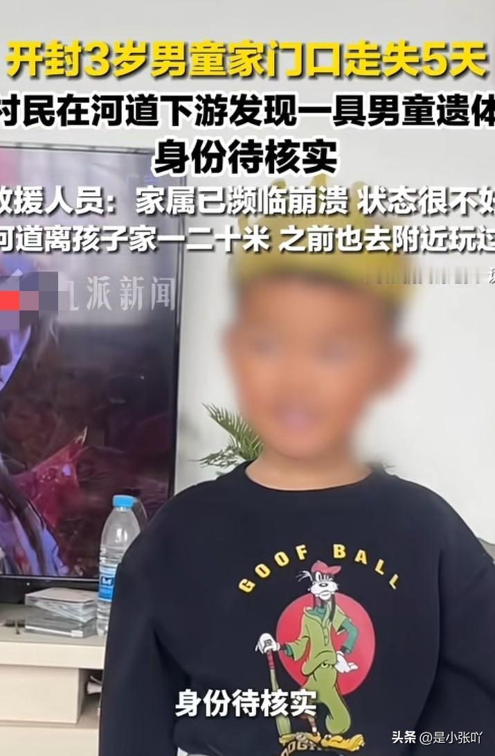 这家长也太大意了
河南开封3岁的孩子找到了，他掉下河水里，被冲到了离家60多公里