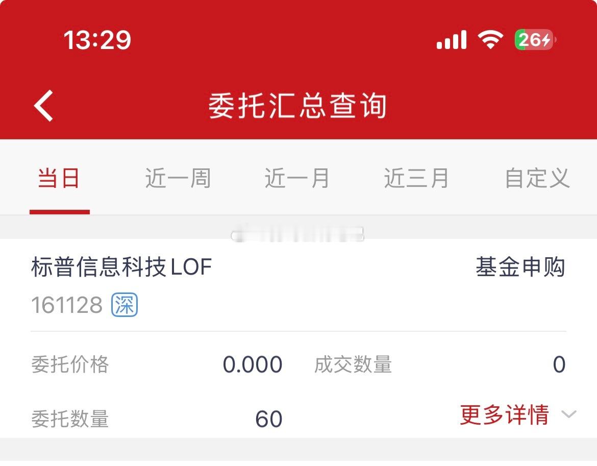 基金套利 今天套利一只，标普信息科技溢价率4%+，限额10*6。仅供参考，抄作业