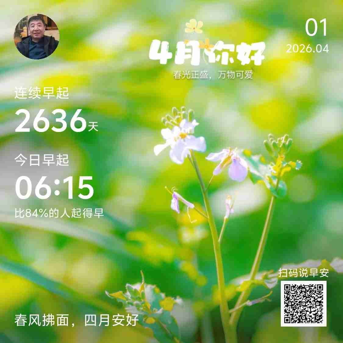 我的今日状态：😁轻松愉快
我这里的天气：☀️晴天