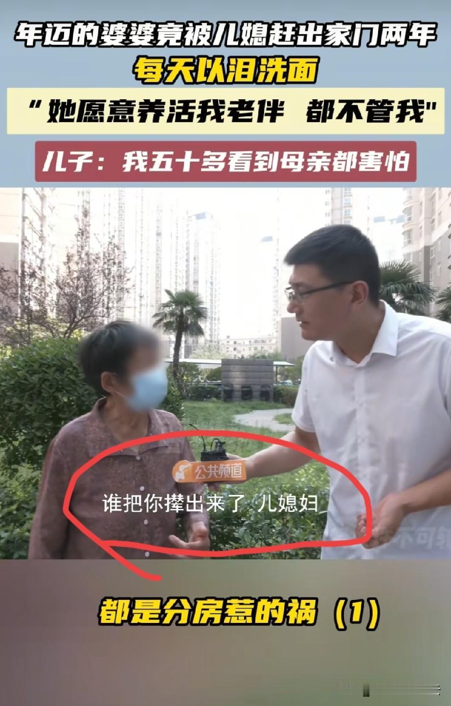 老人告诉调解员，本来她和老伴住在大儿子家，两年前因为和儿媳吵架，不仅被儿媳打了，