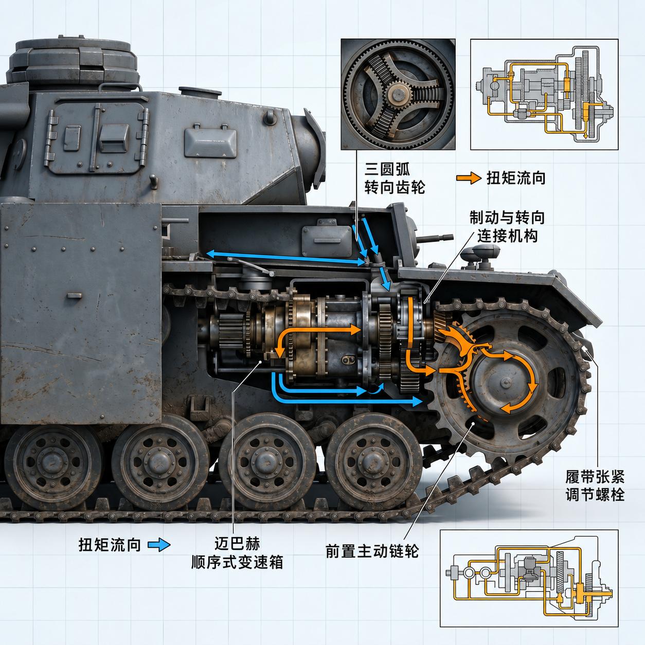 三号坦克作为德军早期装甲战术的核心，能在战场上灵活穿梭，全靠它这套领先时代的三圆