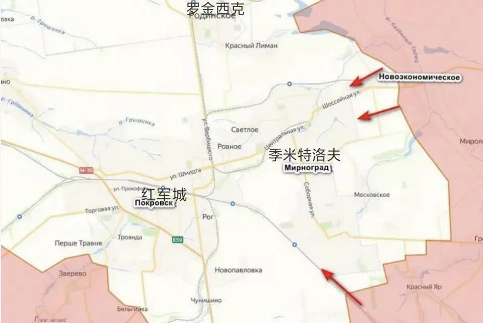 俄军从新经济镇向季米特洛夫东郊发起进攻。由于城内乌军防守兵力较弱，所以俄军侦察和