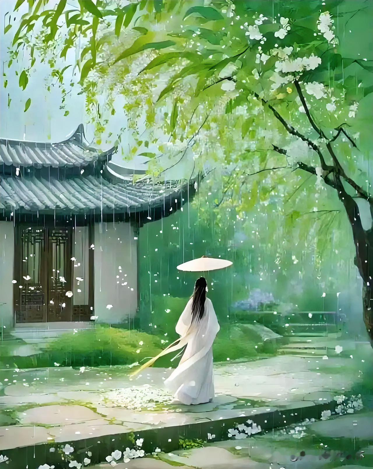 上联：细雨落花春有恨
下联：有请雅士[玫瑰][玫瑰][玫瑰]