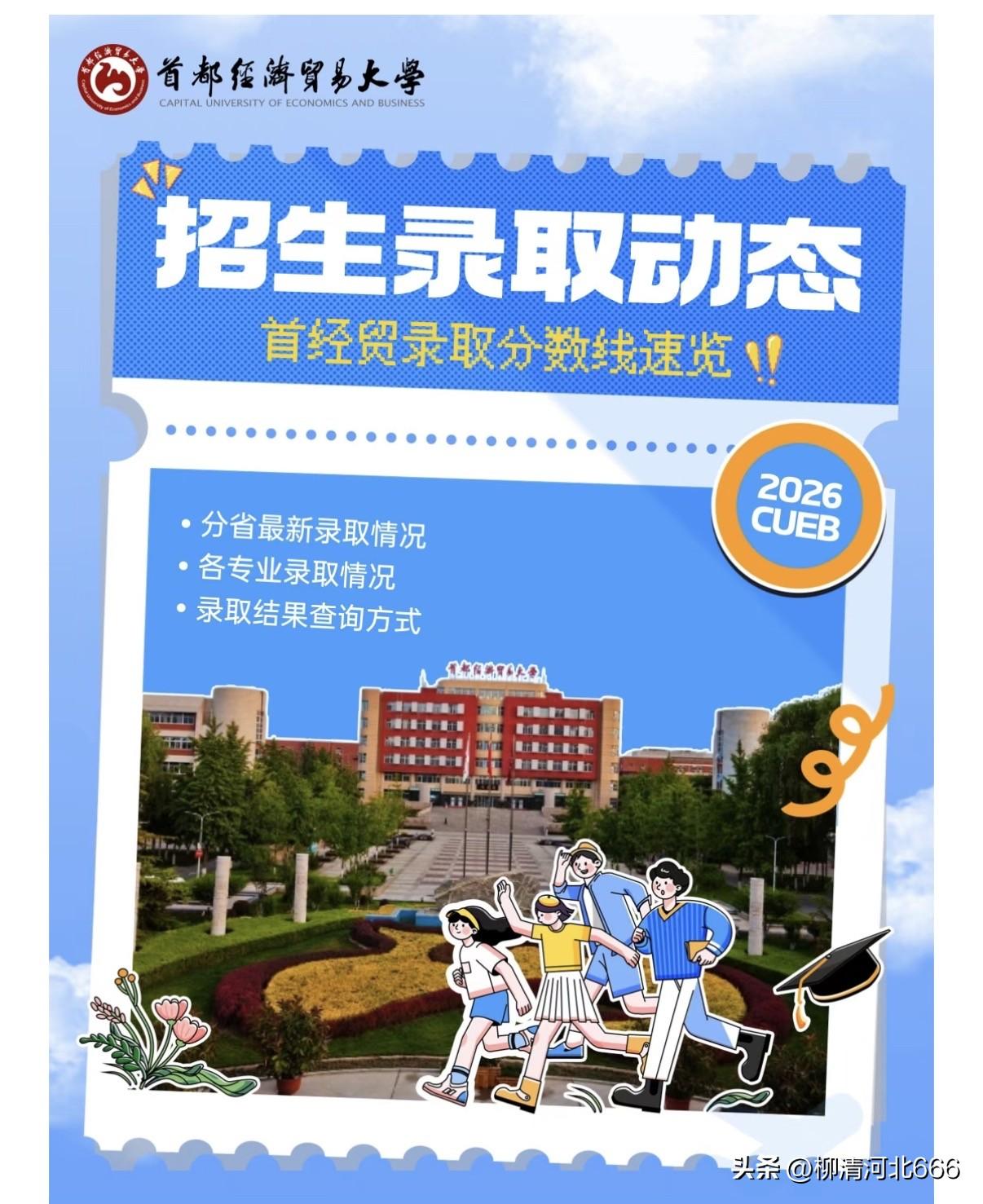 2026年首经贸高招录取分数线（新疆、天津）