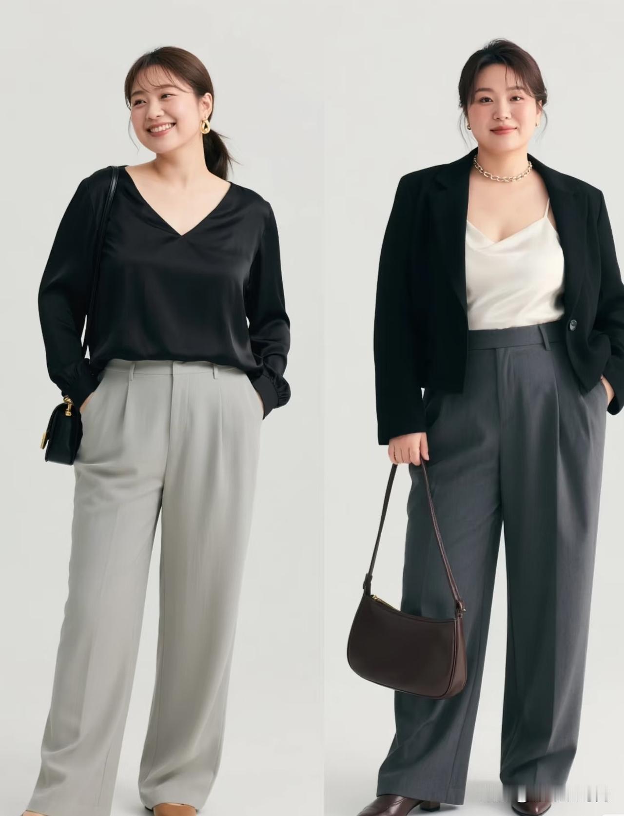 建议微胖女人要多穿“黑色上衣”，看到这位小姐姐的黑色穿搭，真的惊艳到我。

让我