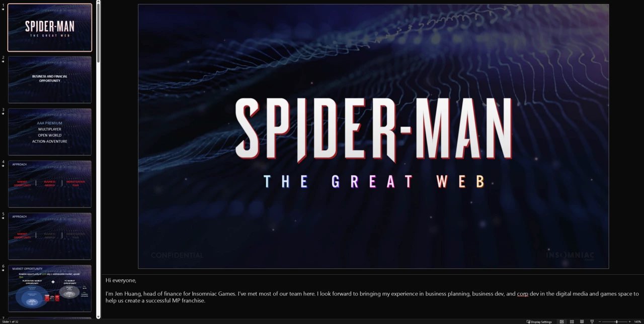 泄露文件显示索尼砍掉《Spider-Man: The Great Web》等游戏