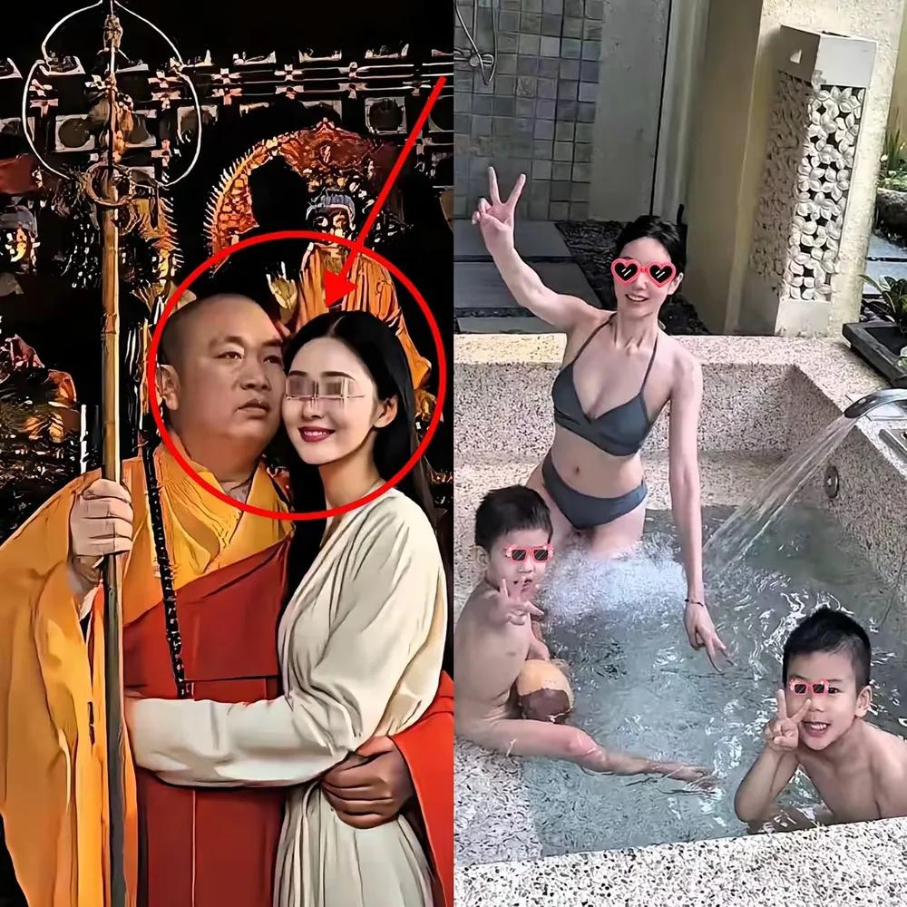 弄的一头雾水，图中漂亮的女子和小孩是释永信的妻子和孩子？是真的吗？不管释永信进大