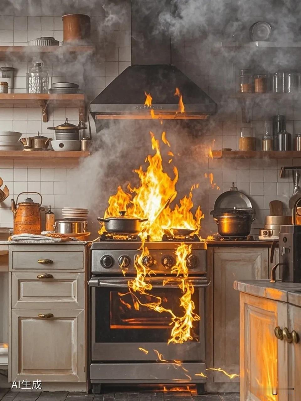 单位的他正忙得焦头烂额，
突然接到家里着火的电话，
瞬间脸色煞白，
腿脚发软。