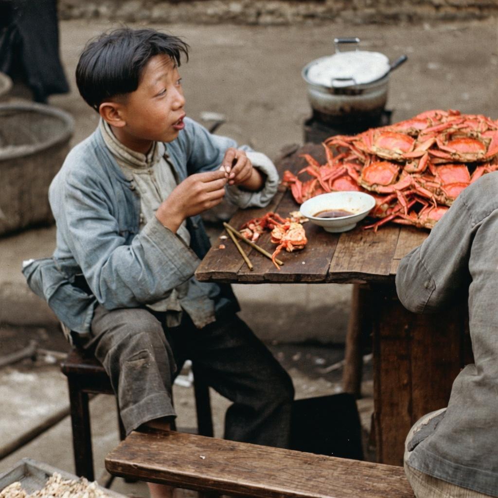 每年大闸蟹季都刷屏的 “民国上海穷人吃蟹度日”，彻头彻尾是个谎言！
这张1945