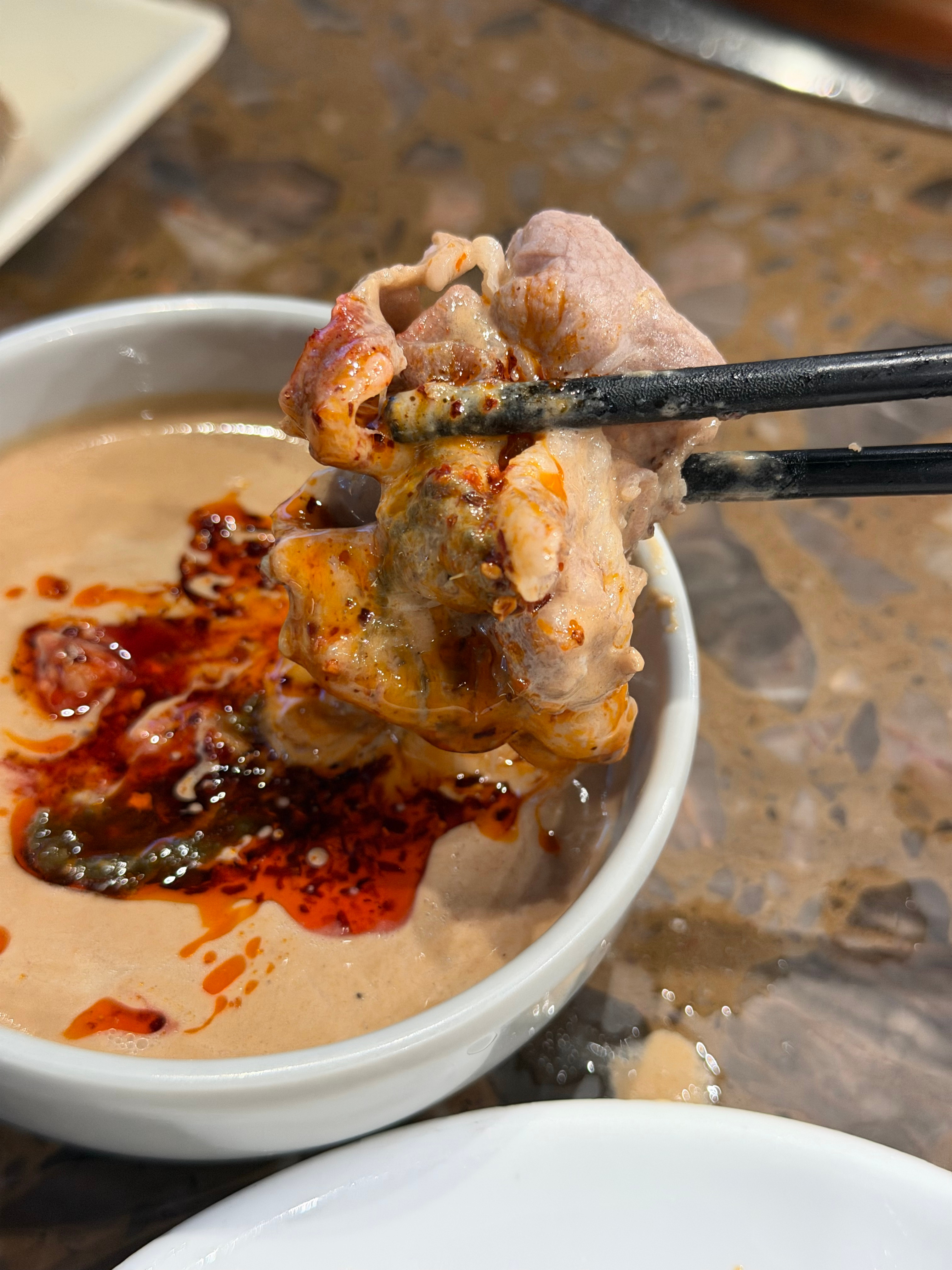 吃涮羊肉羊肉卷 65（一斤），毛肚 36，牛肉 50 