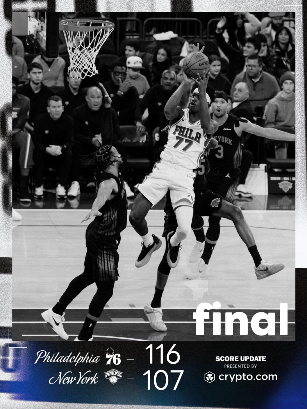 12月20日NBA常规赛战报（5场）：

76人116-107尼克斯
热火116