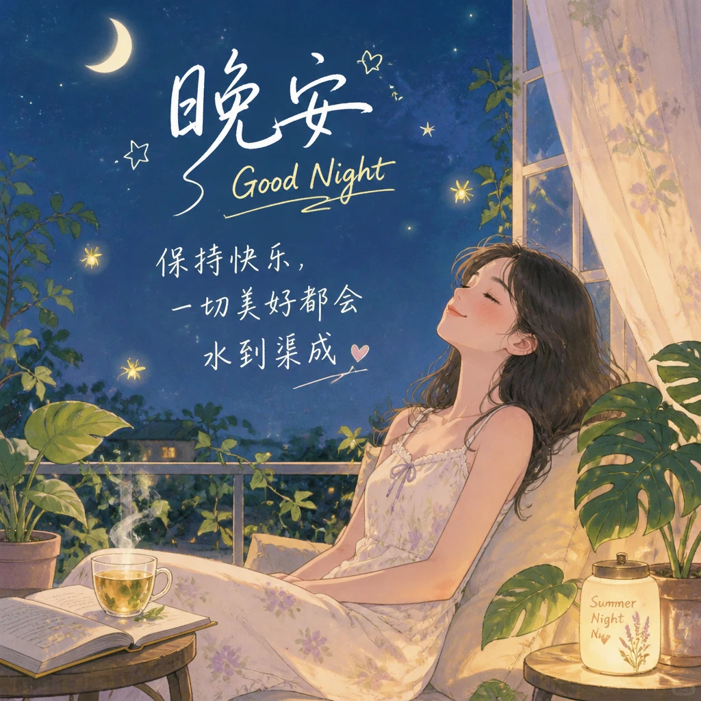 生活手记 保持快乐，一切美好都会水到渠成。愿你在这个夏夜，卸下疲惫，做个好梦。 