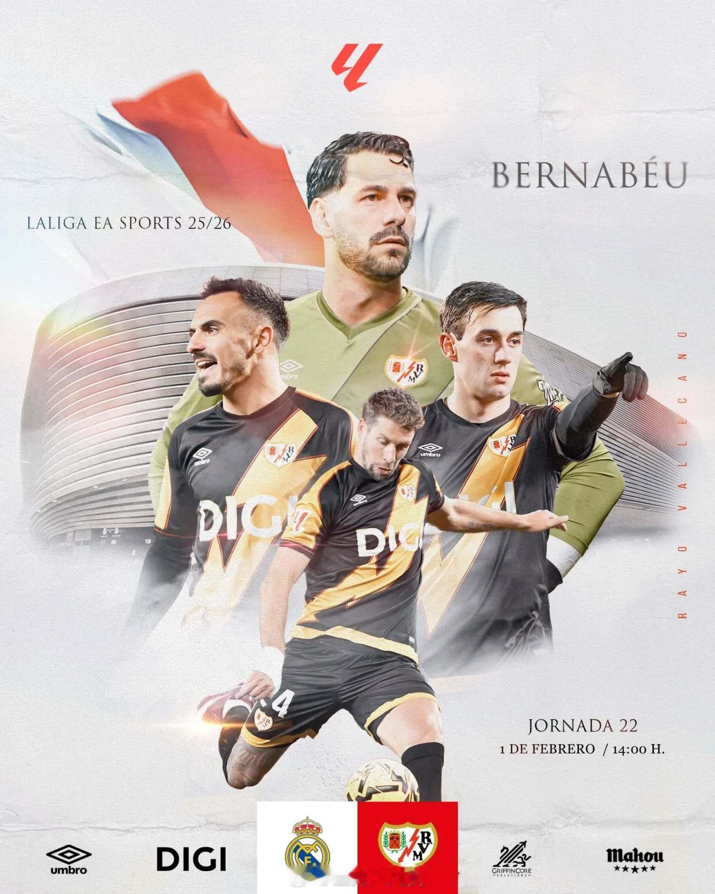 皇马vs巴列卡诺 20:55，在雷速体育解说25-26赛季西甲联赛第22轮：皇家