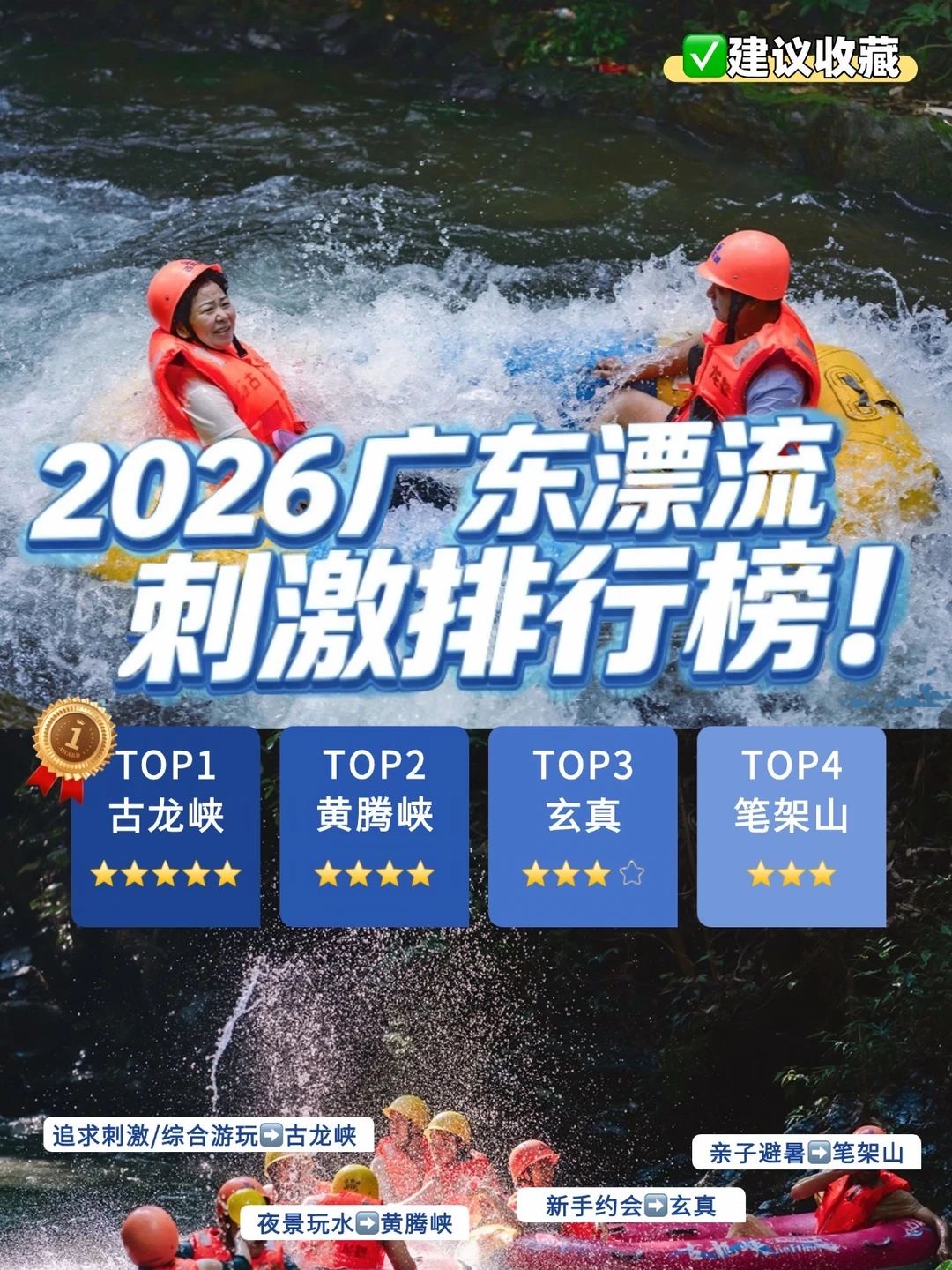 广东漂流尖叫榜｜古龙峡断层第一！全程尖叫