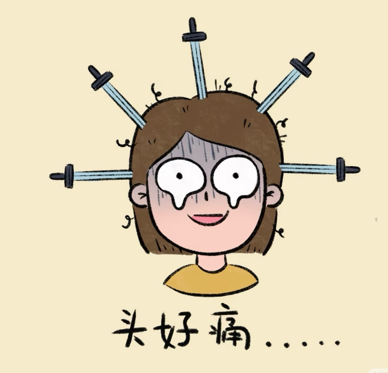 我的头昨天晚上肯定被容嬷嬷扎了巨疼😣 
