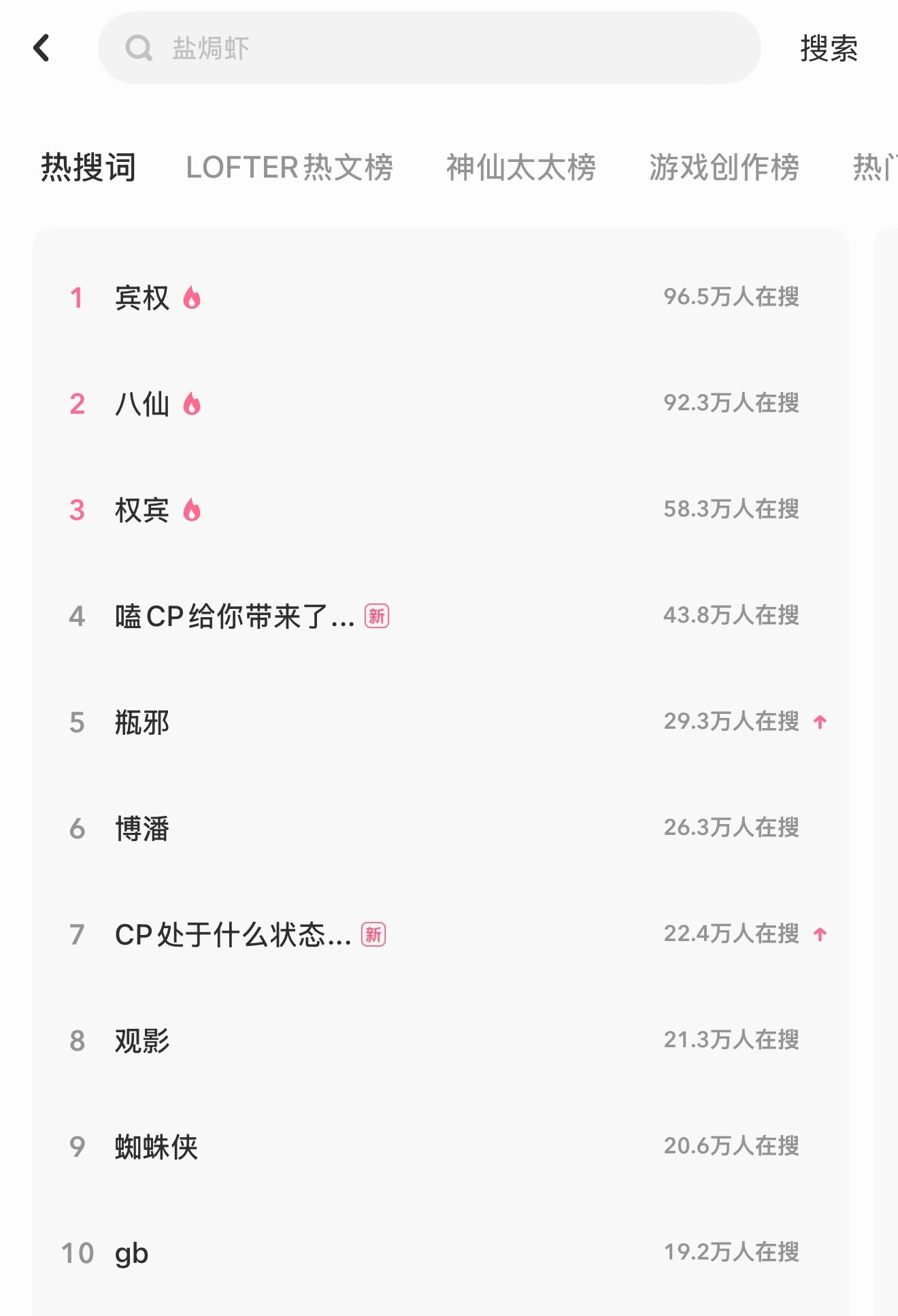 唯粉打着打着宾权tag冲到榜一了本来八仙tag是榜一的 