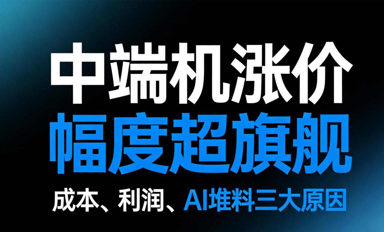 现在手机涨价，中端机比旗舰更狠，不是厂商想割韭菜，而是成本结构被AI彻底改写。