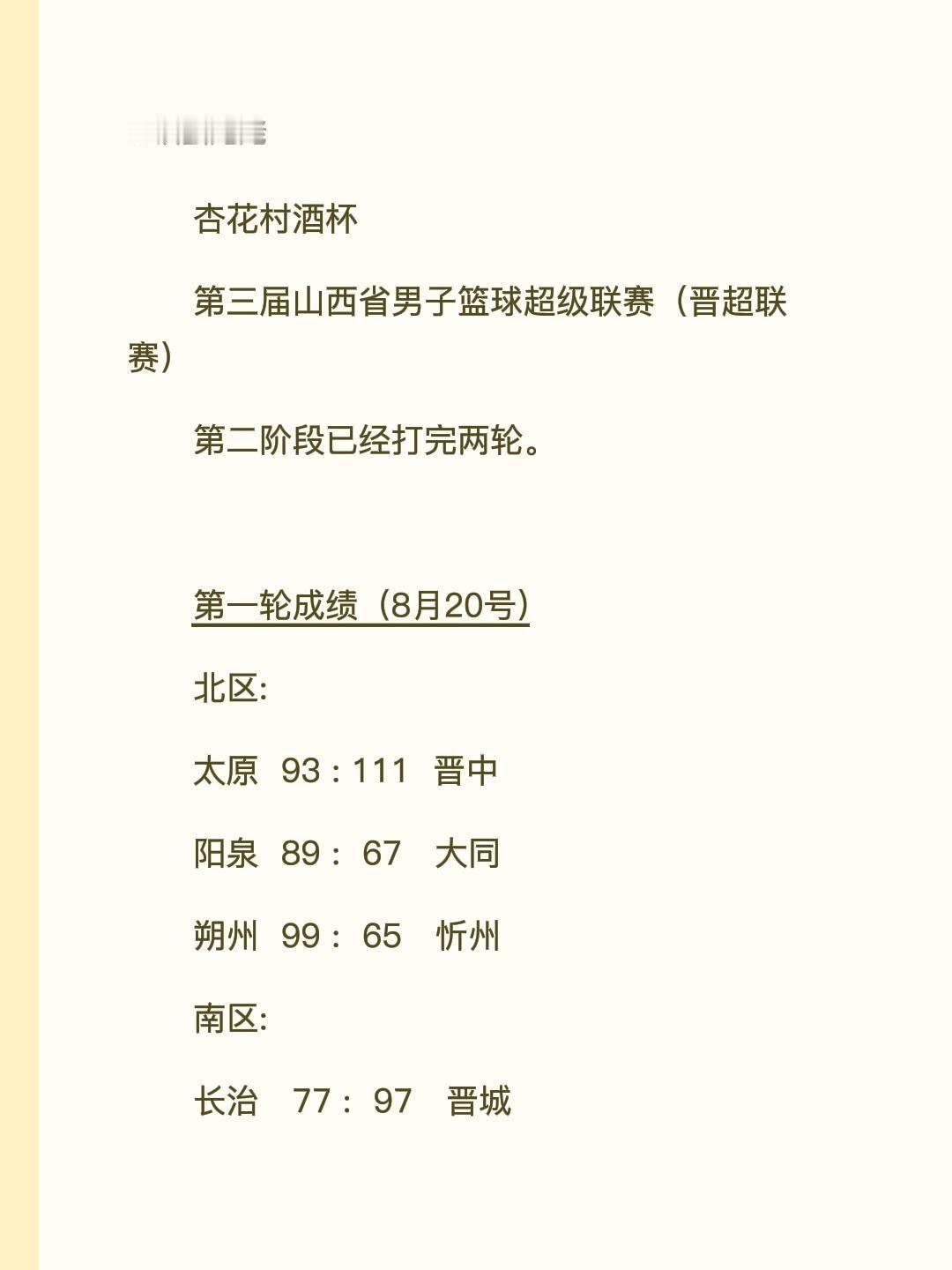 杏花村酒杯
第三届山西省男子篮球超级联赛（晋超联赛）
第二阶段已经打完两轮。
