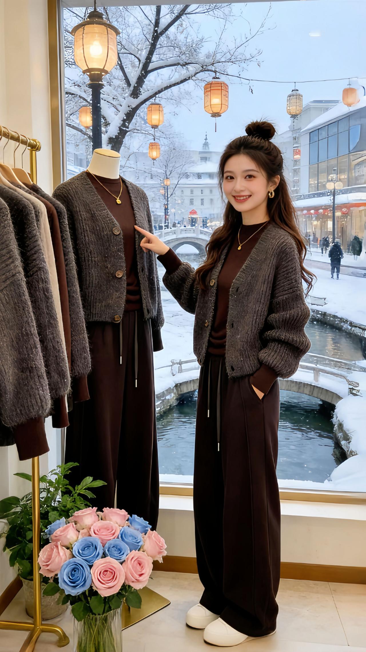 《Danny的冬日氛围感穿搭手记》
Danny穿上这款秋冬休闲套装也太有感觉了！