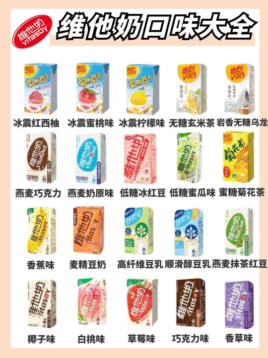 维他奶口味大全！豆奶柠檬茶！欢迎补充！