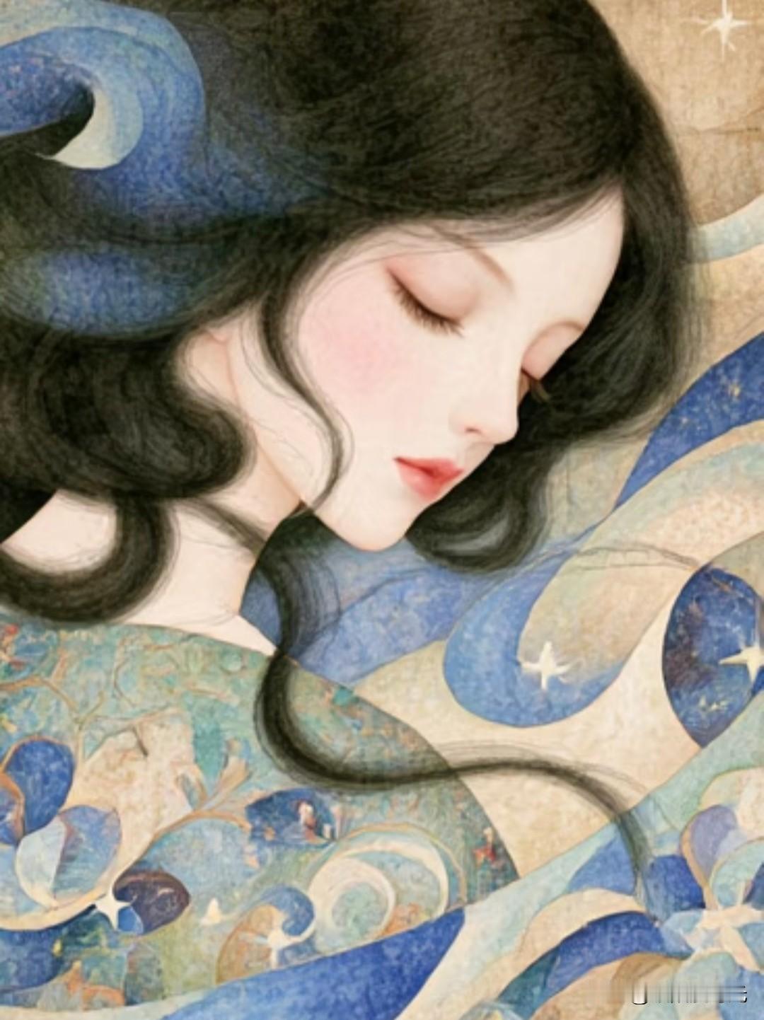 花鬓凝风月，丹青绘尽东方绝色风华
 涛声依旧新中式古典美人插画头像分享
中式美学