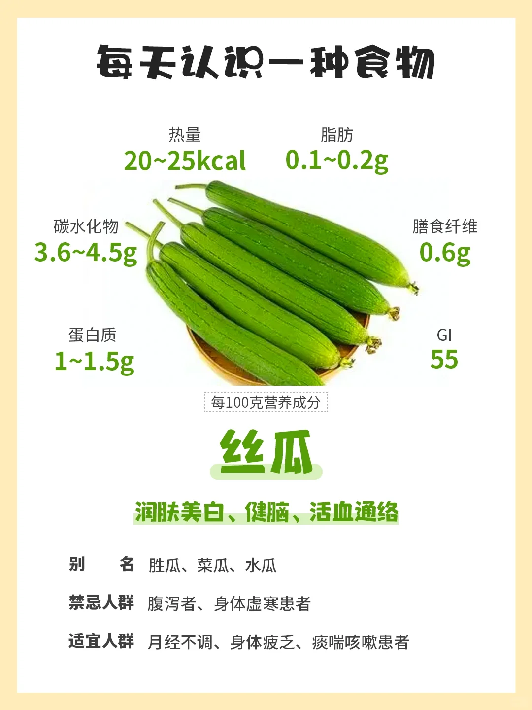 每天认识一种食物46｜丝瓜