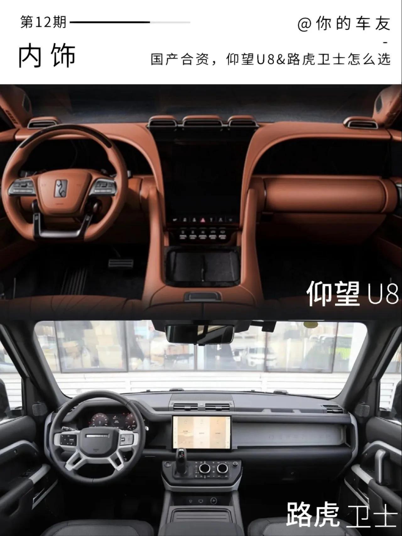百万级越野车选购指南：仰望U8 vs. 路虎卫士110
内容：尊敬的车迷们，您是