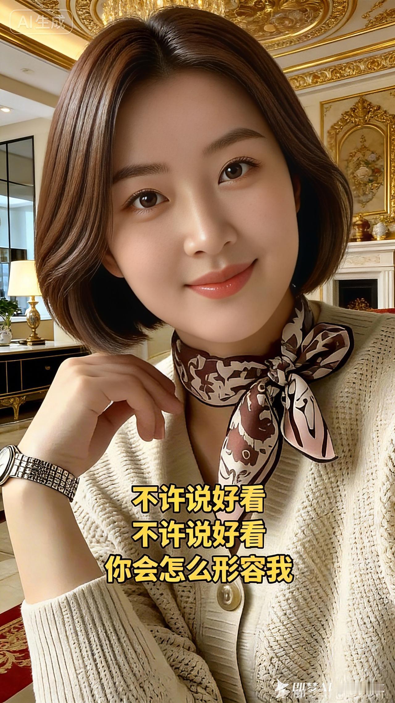 短发雅姿
短发轻扬气质柔，
丝巾绕颈韵悠悠。
明眸含笑神情暖，
素衣温婉自风流。