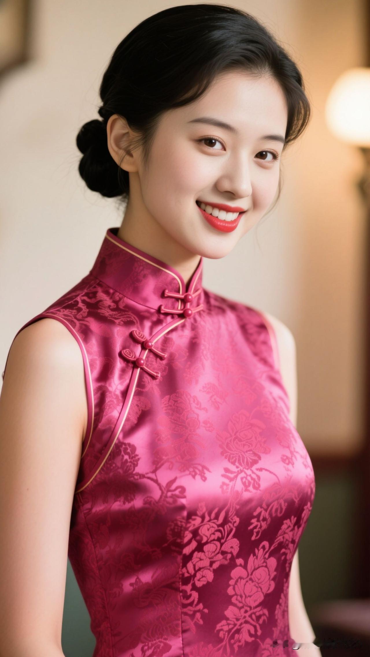 ✨ 织锦缎里藏着江南的梦，盘扣曳着时光的韵，暖光中，中式优雅都浸着甜。中国风女装